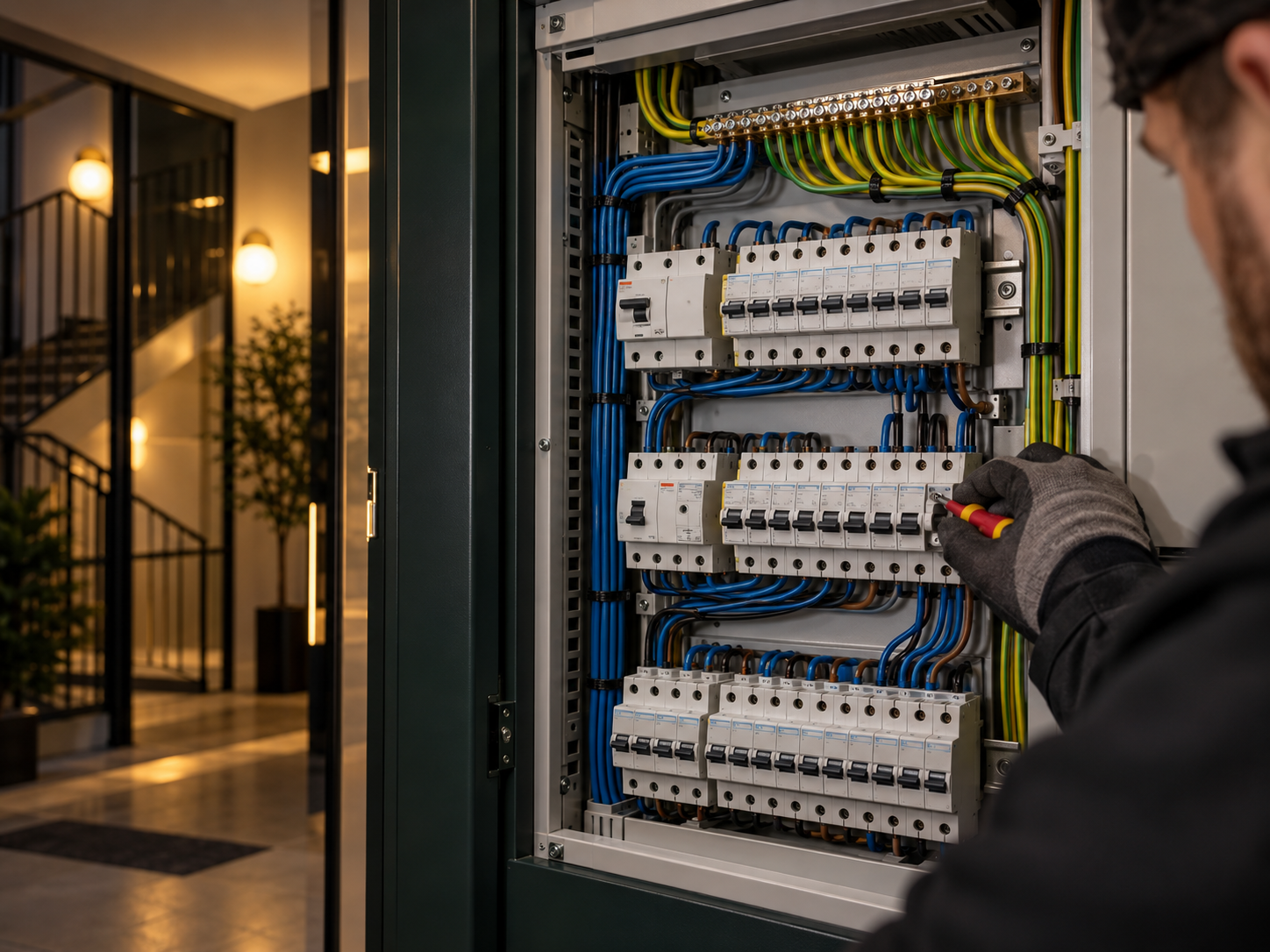 Electrical panel maintenance in an apartment building